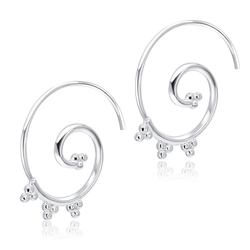 Unique Designed With CZ Stone Silver Hanging Earring STS-5585